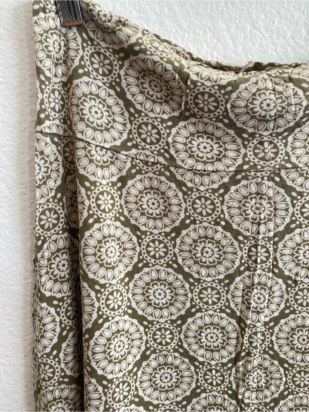 DownEast Olive & White Medallion Skirt